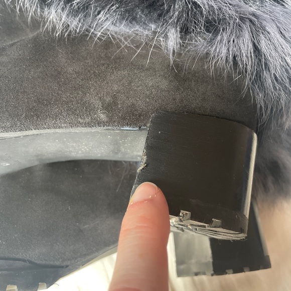 Stuart Weitzman Heel Boots with Furry Trim - Picture 6 of 10